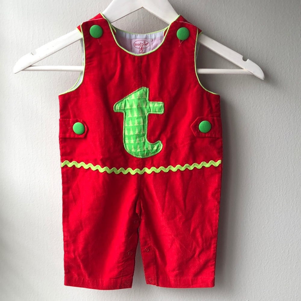 Sleeveless Mud Pie Baby Red Corduroy
